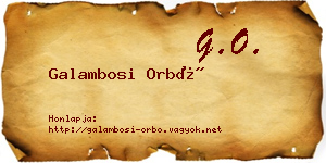 Galambosi Orbó névjegykártya